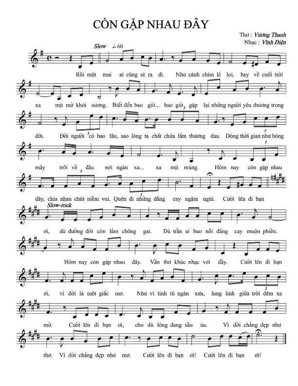 Sheet nhạc Còn Gặp Nhau Đây